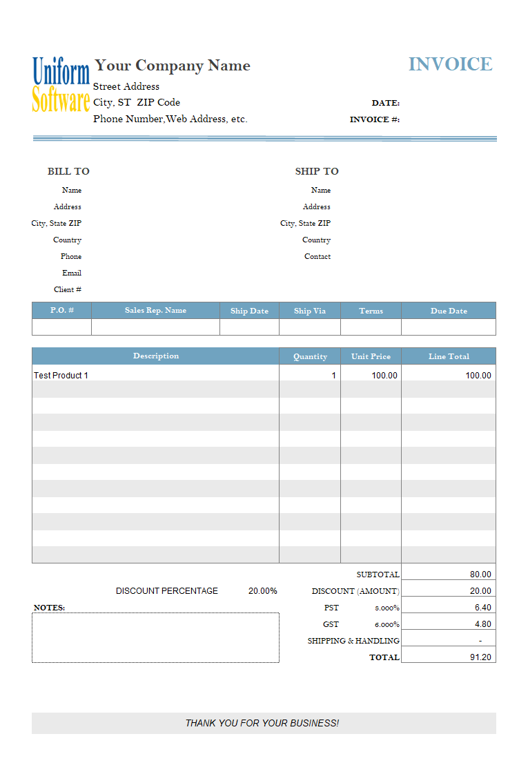 Simple Invoicing Template - Adding Discount Percentage Field