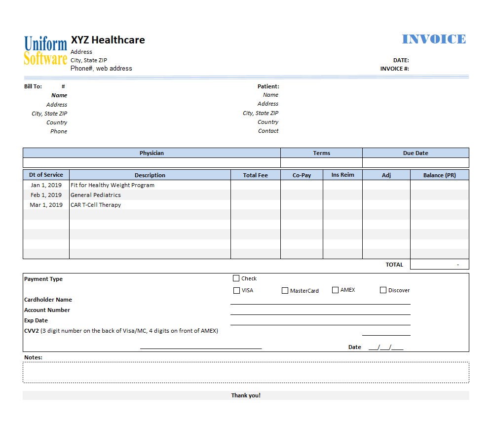 Medical Invoice Template (2)