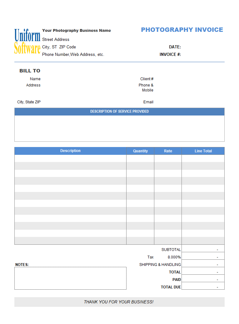 Singapore GST Invoice Template (Service)