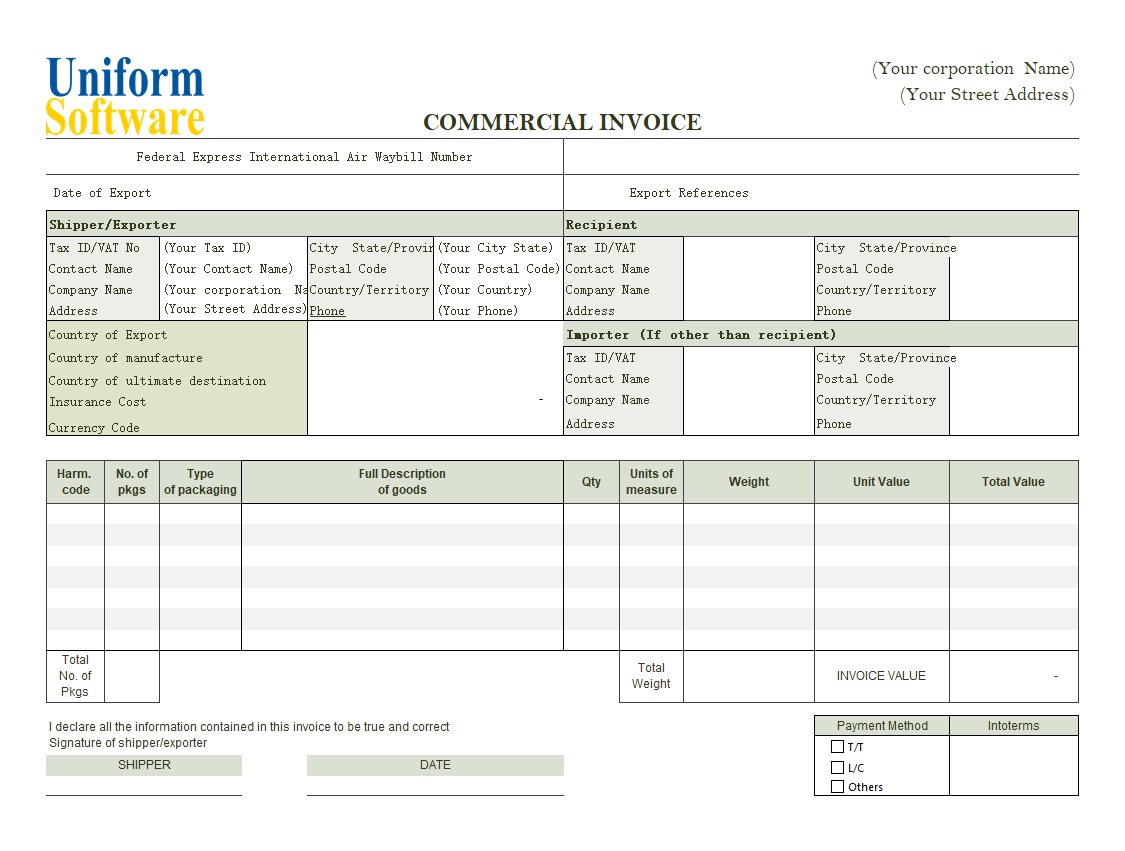 Commercial Template Format - Adding Insurance Cost Field