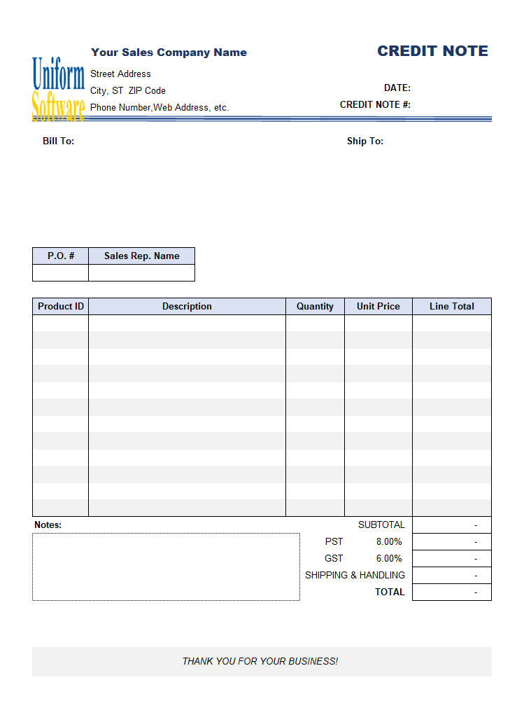 credit invoice template Simple Guidance For You In Credit AH STUDIO