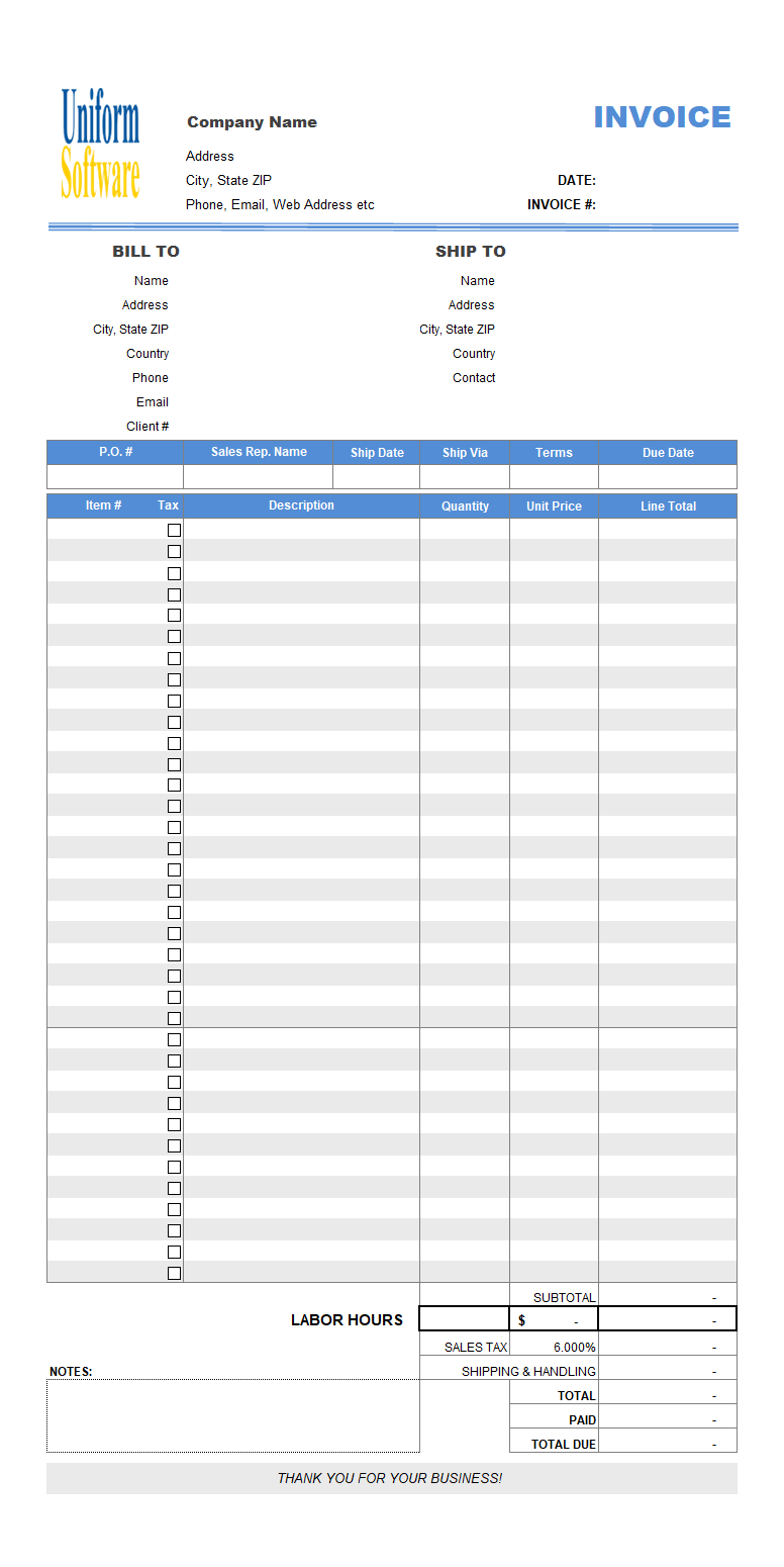 2-Page Invoicing Format