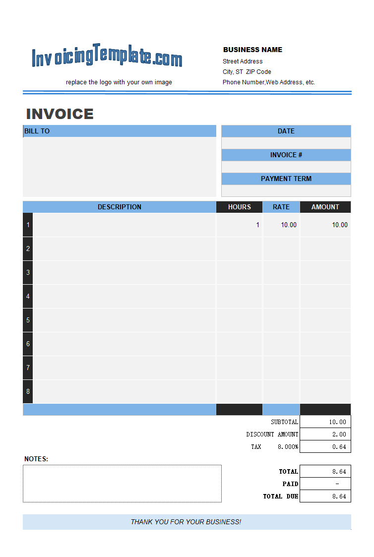 Labor Billing Format for Excel