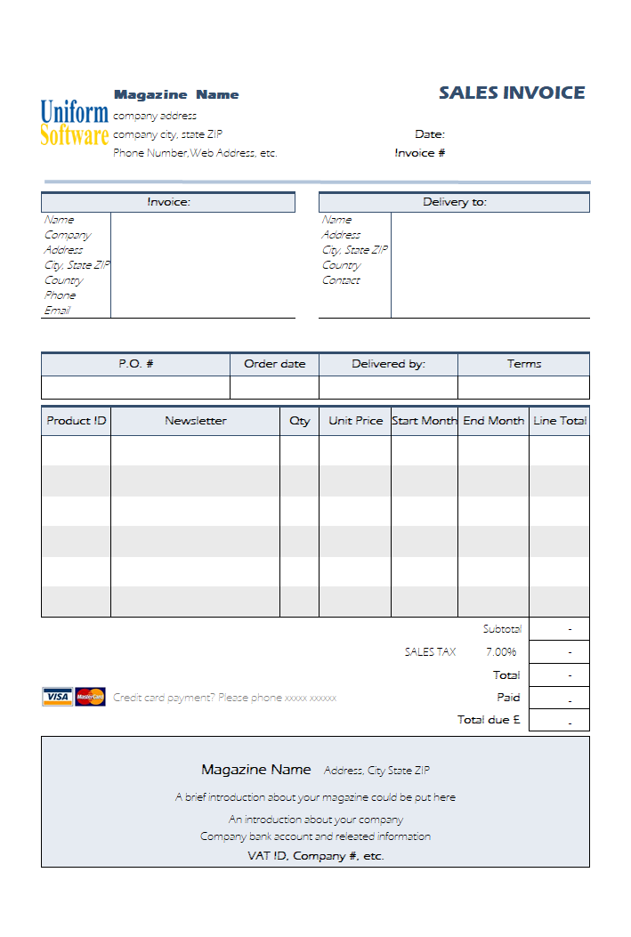 Image Of Invoice Template