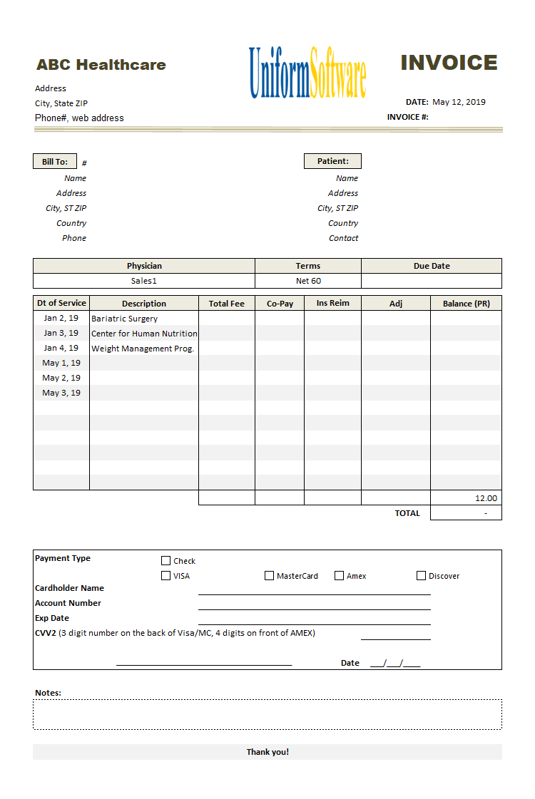 Medical Billing Statement Template from www.invoicingtemplate.com