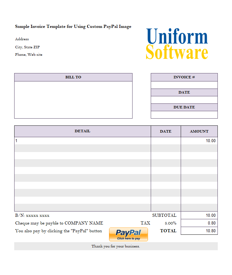 Paypal Printable Invoice Master of Documents
