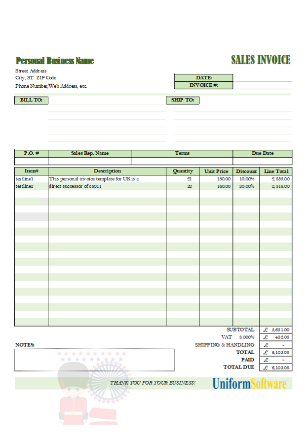 Free Invoice Templates for Excel