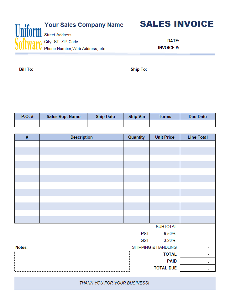 Sample Sales Invoice Template: Using Line Number Instead of Item#
