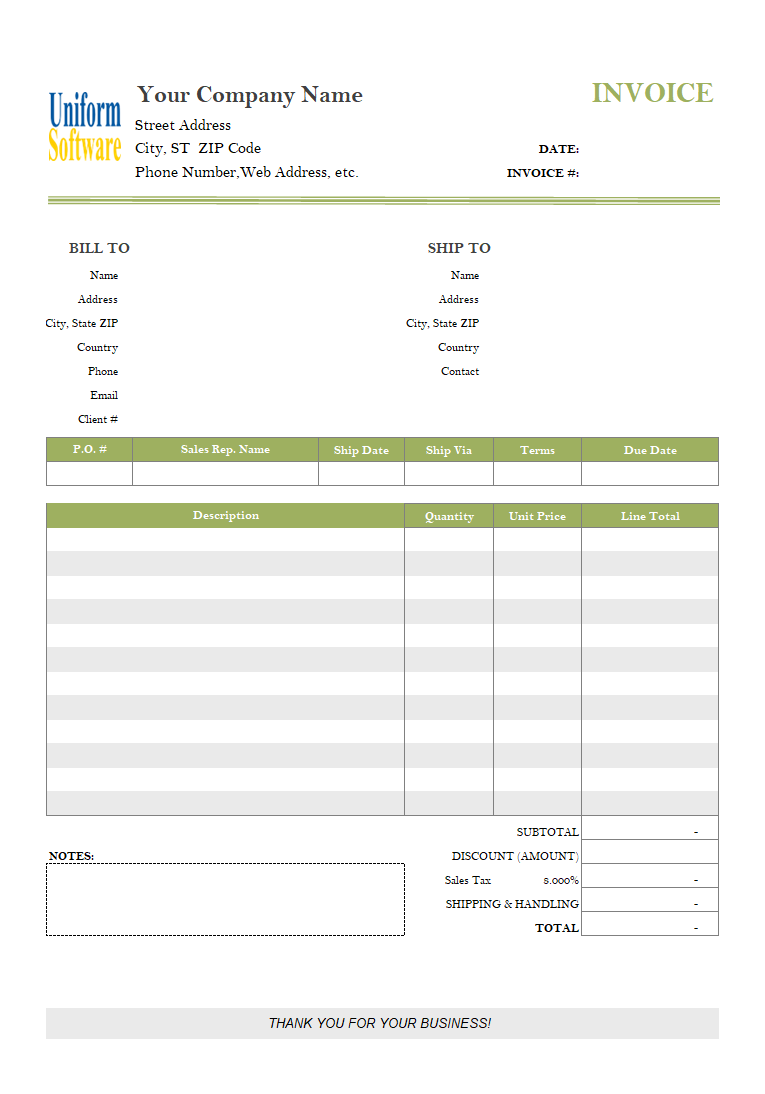 Simple Invoicing Template - Discount Amount on Sales Report