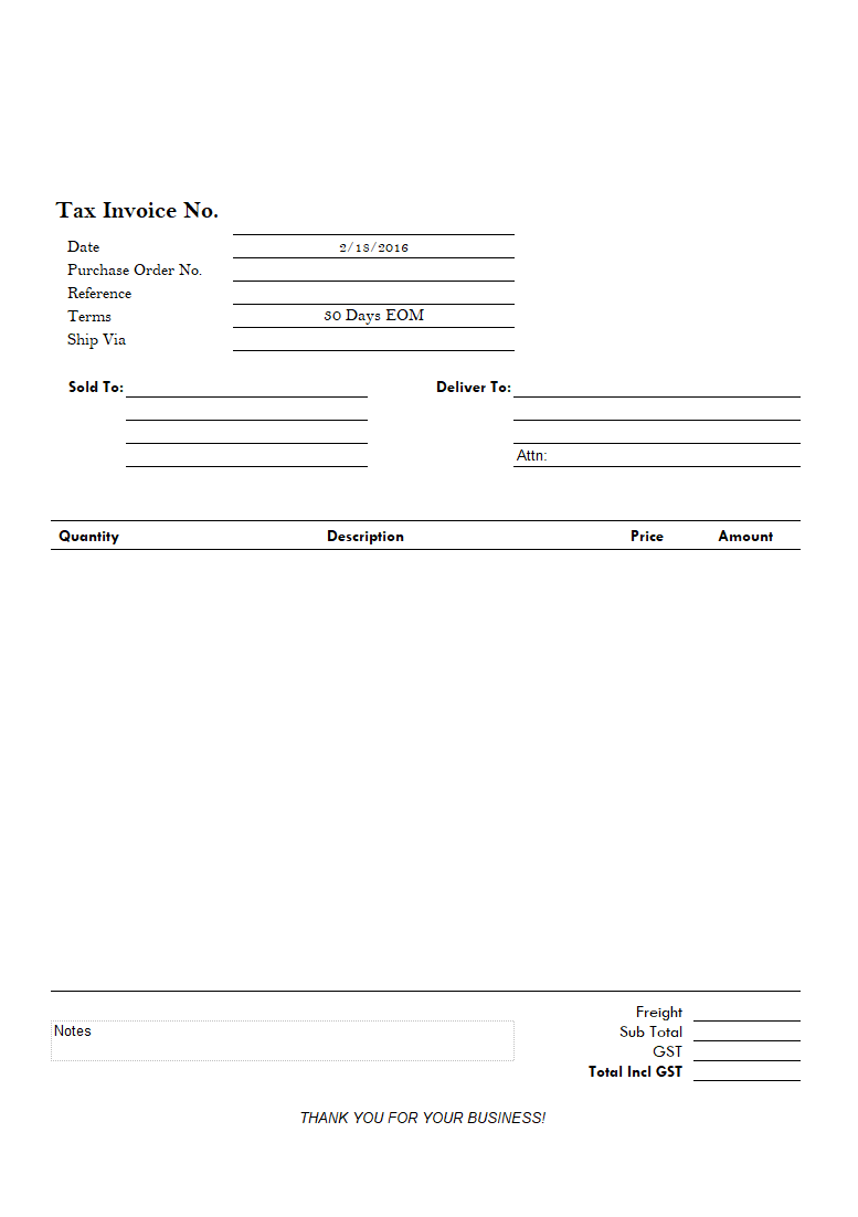 Simple Invoice Format for Letterhead Paper
